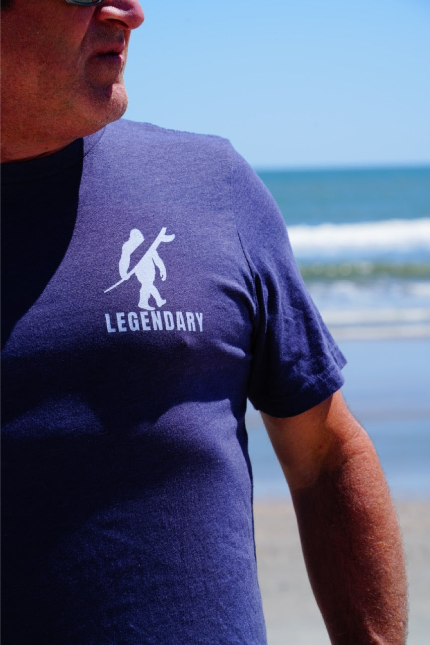 Legendary Bigfoot Navy Surf Tee – Premium Coastal T-Shirt