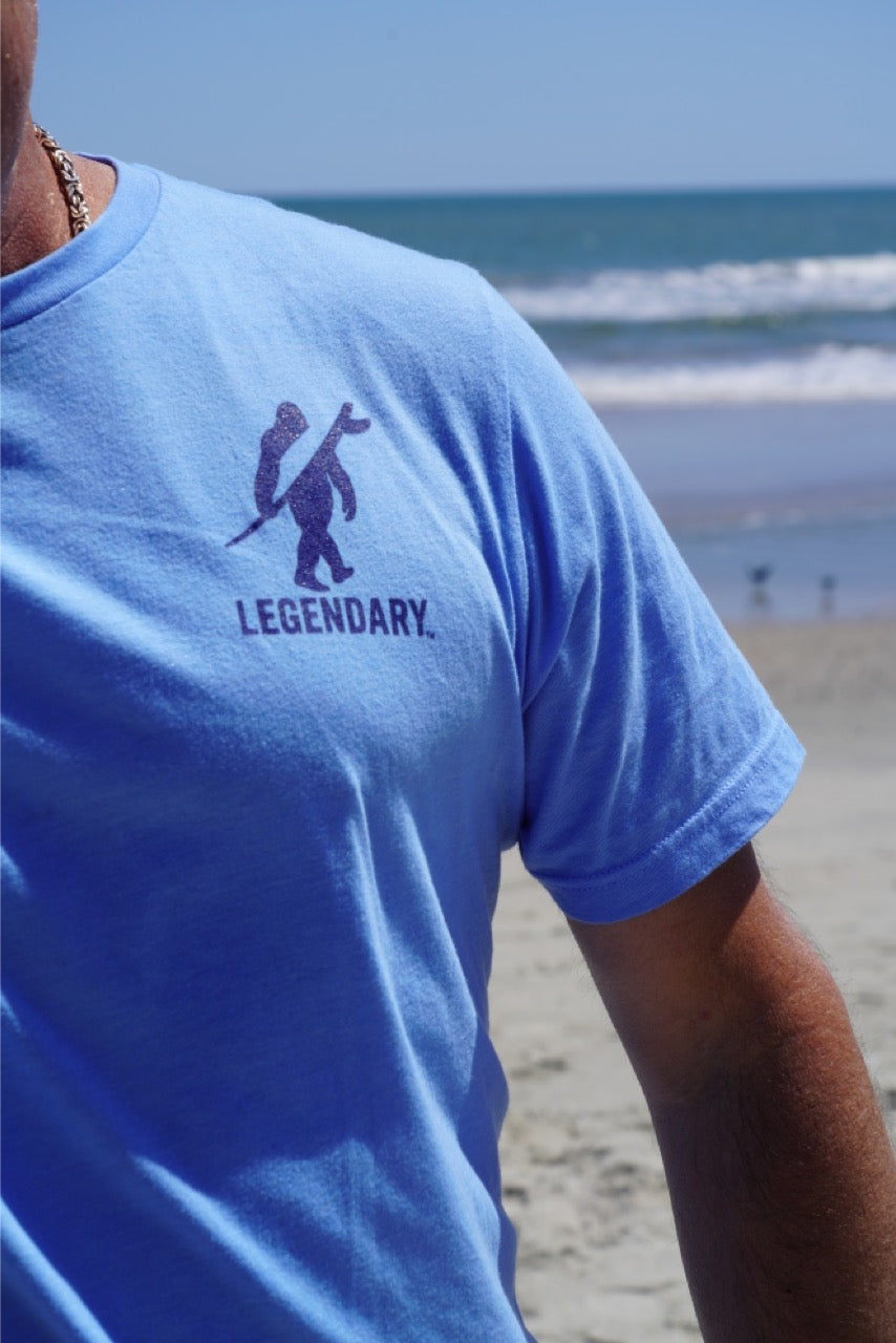 Legendary Bigfoot Blue Surf Tee – Premium Coastal T-Shirt