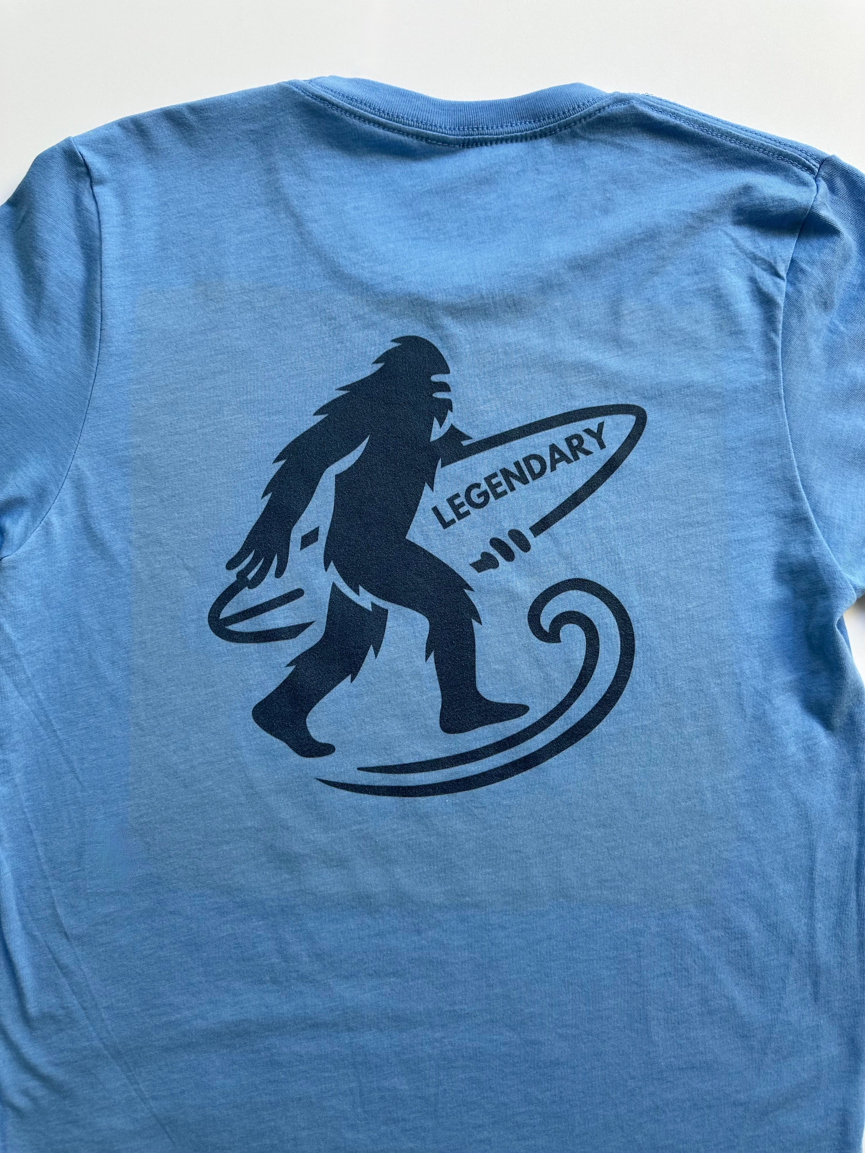 Legendary Bigfoot Blue Surf Tee – Premium Coastal T-Shirt