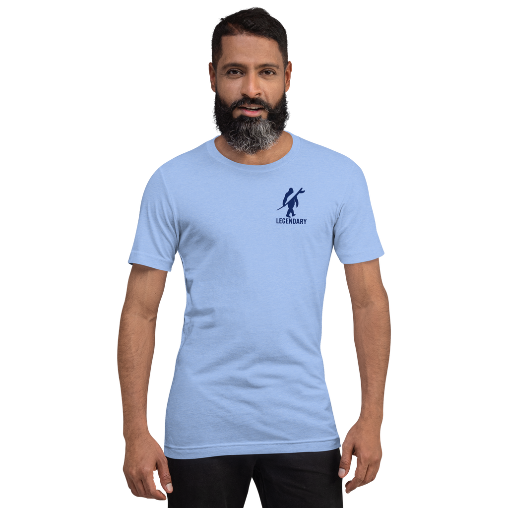 Legendary Bigfoot Blue Surf Tee – Premium Coastal T-Shirt