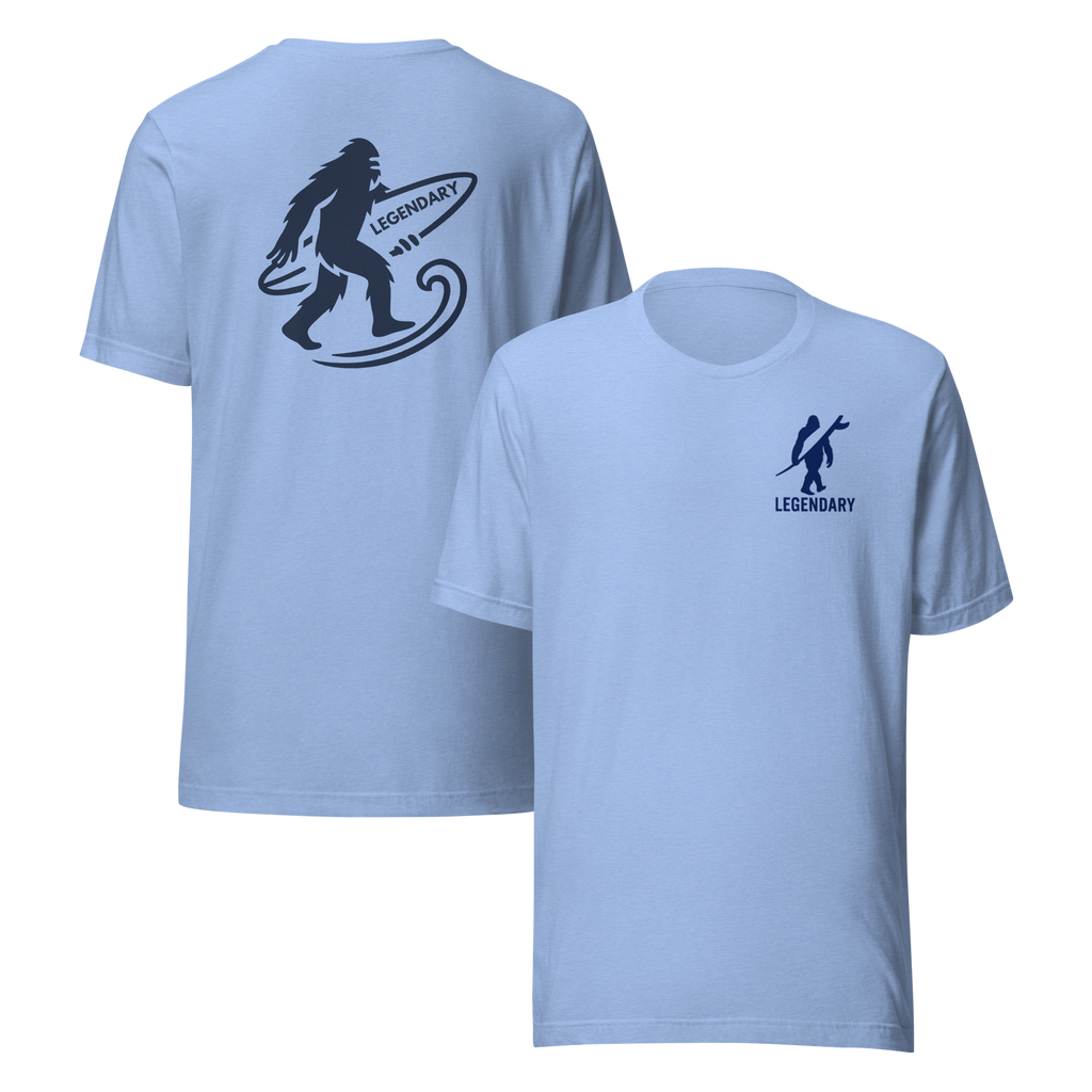 Legendary Bigfoot Blue Surf Tee – Premium Coastal T-Shirt
