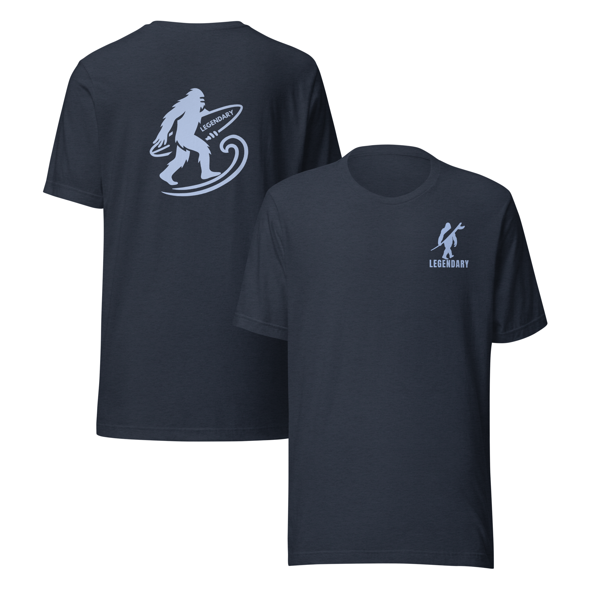 Legendary Bigfoot Navy Surf Tee – Premium Coastal T-Shirt
