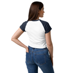 Legendary Women’s Raglan Baby Tee – Navy Blue & White