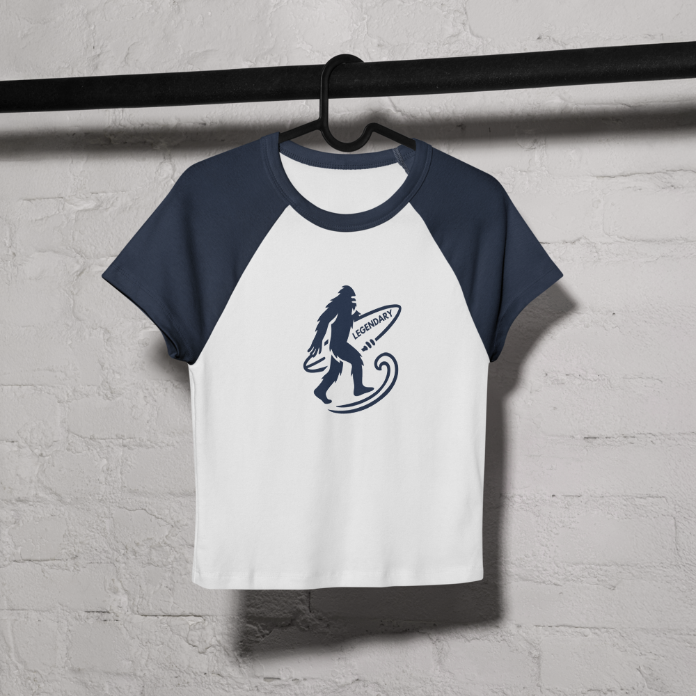 LEGENDARY Women’s Raglan Surf Tee – Fitted Coastal Graphic Shirt