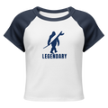 Legendary Women’s Raglan Baby Tee – Navy Blue & White
