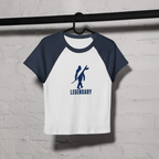 Legendary Women’s Raglan Baby Tee – Navy Blue & White